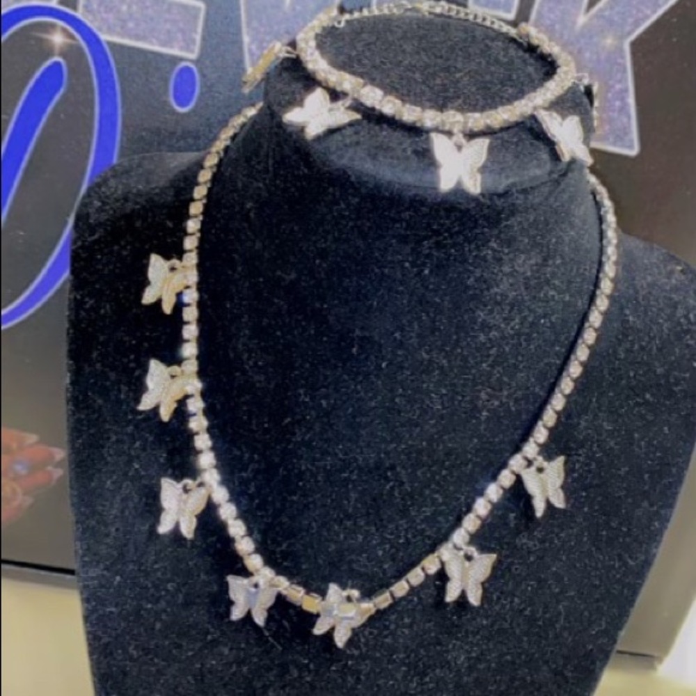Butterfly Necklace & Ankle Set